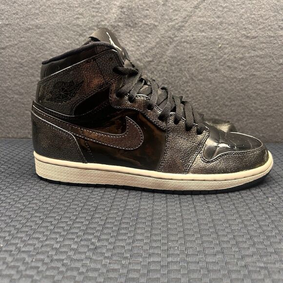 Size 8-Nike Air Jordan 1 Retro Black Patent Anti Gravity - Picture 2 of 10